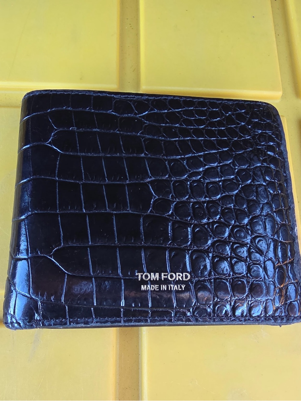 Tom Ford Black Croc-Embossedy exotic Leather wallet
